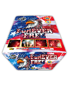 FOREVER FREE Red, White, Blue | 166 Shot 500 Gram Zipper Cake by Miracle Fireworks